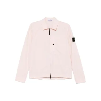 STONE ISLAND Compass Patch Zip Up Shirt Jacket