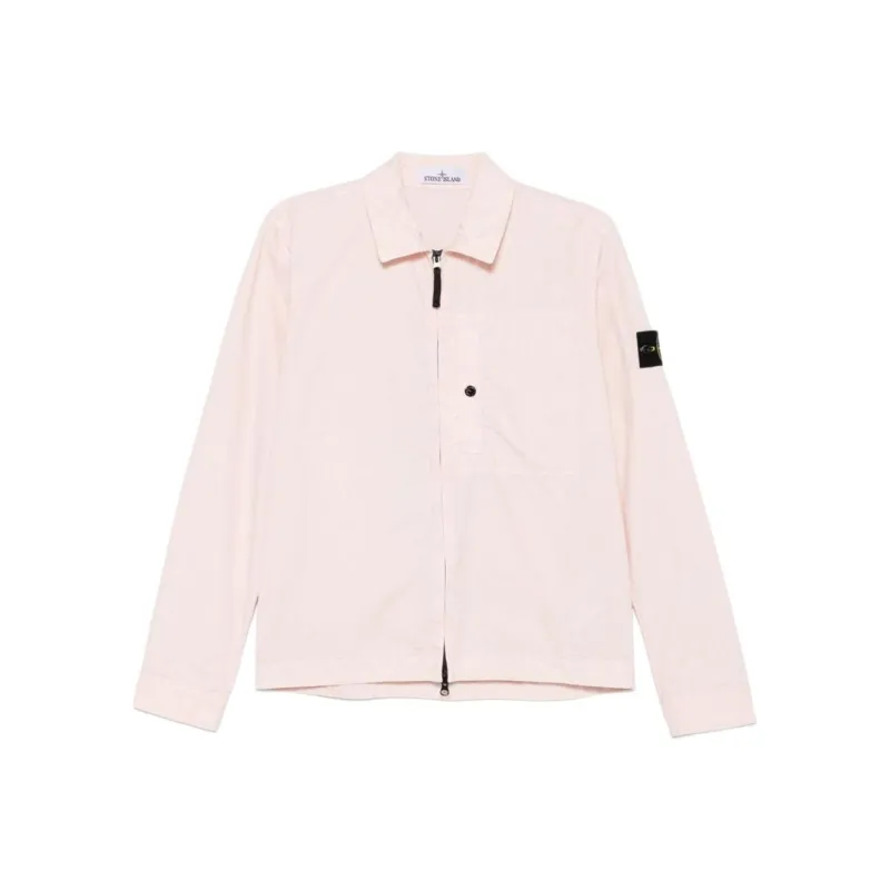 STONE ISLAND Compass Patch Zip Up Shirt Jacket-0