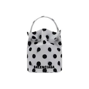 Balenciaga Polyamide Handbag Shoulder Bag Women's White & Black