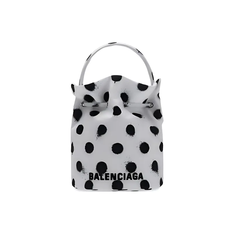 Balenciaga Polyamide Handbag Shoulder Bag Women's White & Black-0