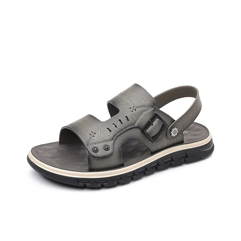 PT'SON Beach Sandals Men's Black-6