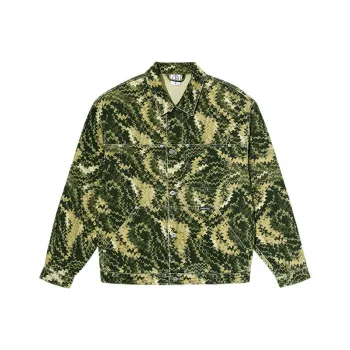 POLAR SKATE CO SS24 Denim Jacket Unisex Green Camouflage