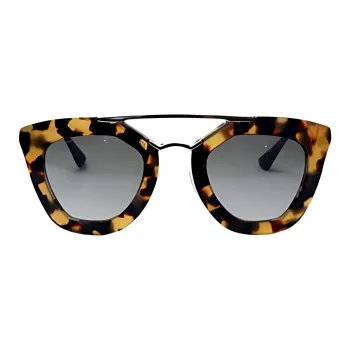 PRADA Plastic Oval Sunglasses Women's Tortoiseshell