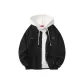 Black Coat+White Sweatshirt