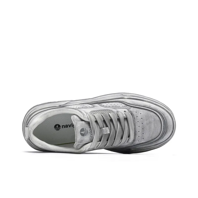 NAVIGARE Small Sailboat Height Increasing Low Top Casual Shoes Men's Gray-3