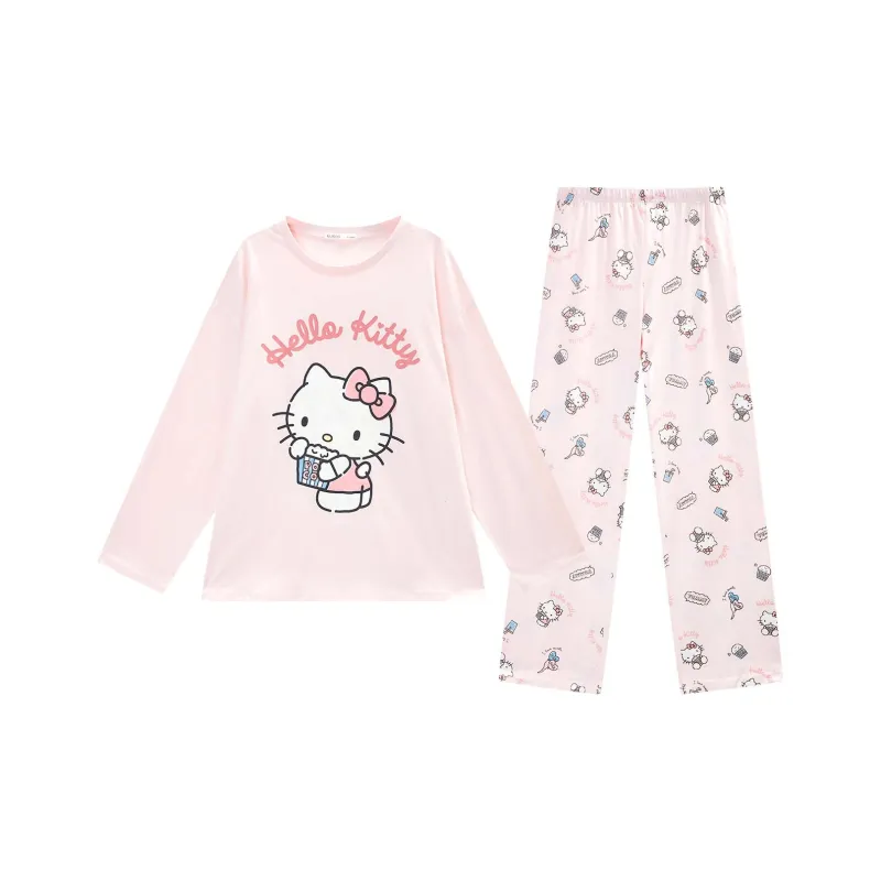 GUKOO x Hello Kitty Sanrio Series Pajama Set Women's Cherry Blossom Pink-0