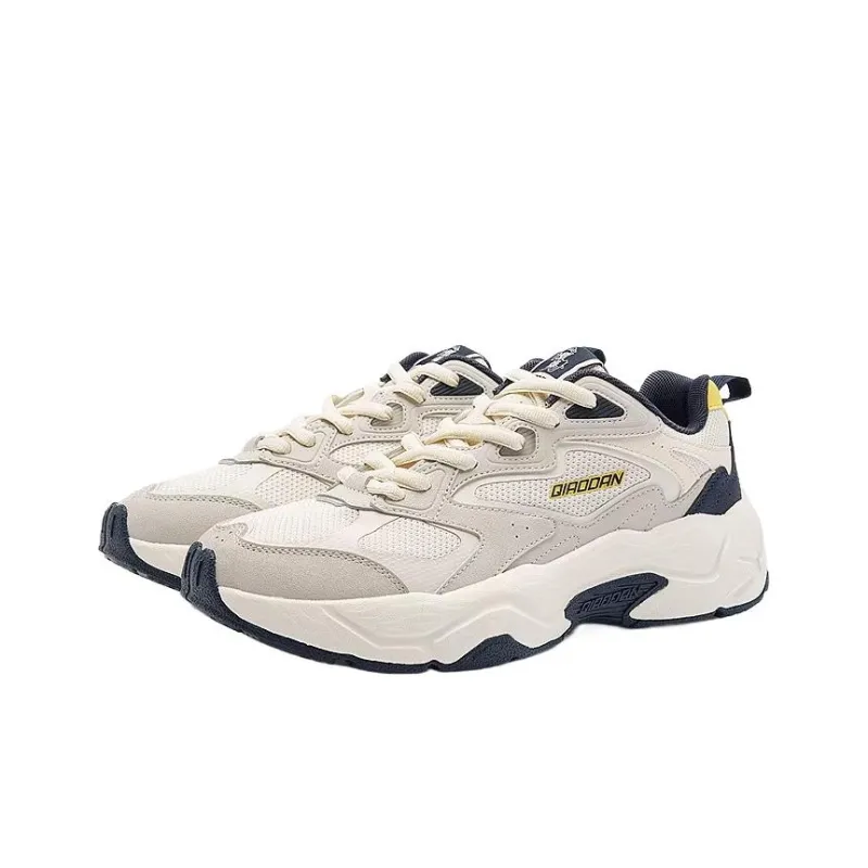 QIAODAN Star II Cushioning, Slip Resistant, Lightweight Low Top Chunky Sneakers Men's Ancient Porcelain White-2
