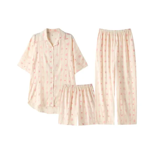 WANANNI Pajama Set Women's Apricot Yellow