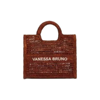 Vanessa Bruno Raffia Tote Bag, Shopping Bag, Shoulder Bag, Crossbody Bag, Handbag Trumpets Women's Brown