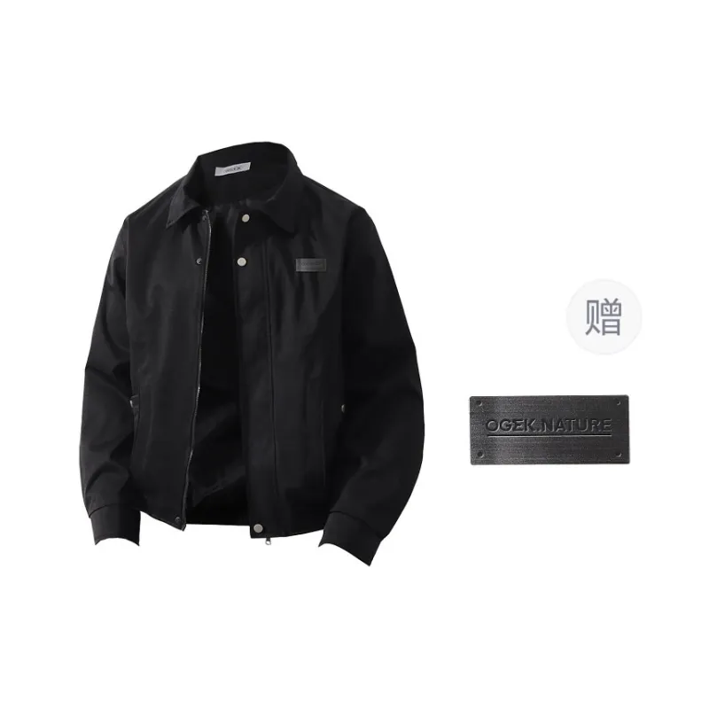 OGEK Jackets Coats Unisex Black Comes With Brooch-1