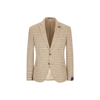 LARDINI Business Suit Men's Beige Checked