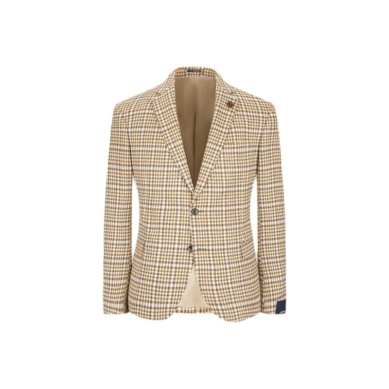 LARDINI Business Suit Men's Beige Checked-0