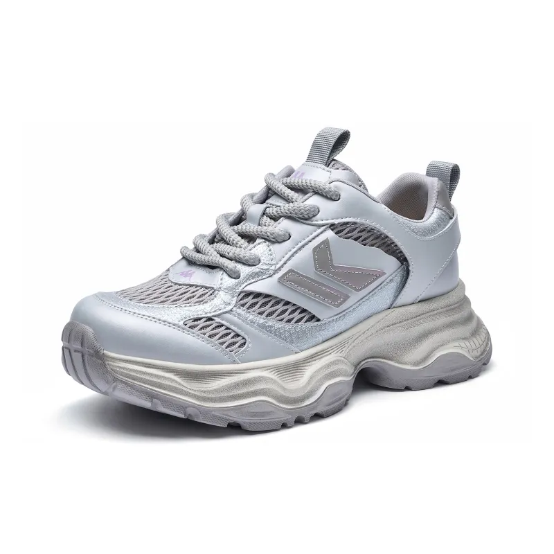 Kappa Back to Back Anti Slip Wear Resistant Low Top Chunky Sneakers Women's Silver-2