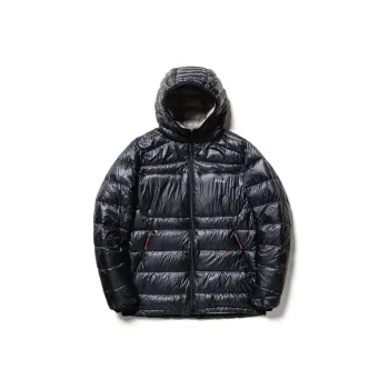 NANGA DOWN ZIP HOODIE Down Jacket Men's Black/Light Gray