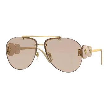 VERSACE Metal Aviator Sunglasses Unisex Gold