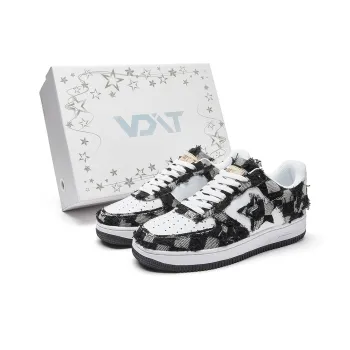 VOIT Coverage Balance Height Increase Low Top Skateboard Shoes Unisex Black White