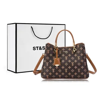 ST&SAT PVC Tote Handbag Regular Women's Coffee