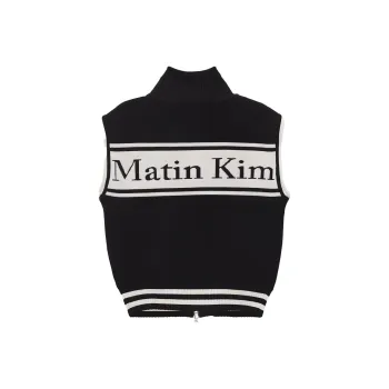 MATIN KIM Women's Spell Point Stripe Knit Vest