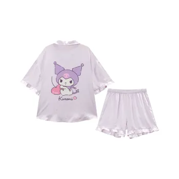 GUKOO x Sanrio Kulomi Pajama Set Women's Star Dark Purple