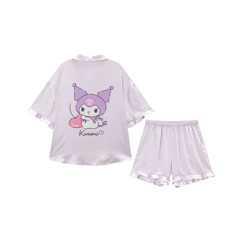 GUKOO x Sanrio Kulomi Pajama Set Women's Stardust Purple-0