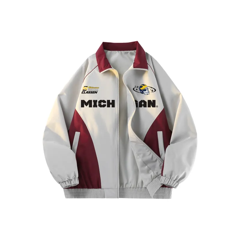 NCAA Jackets Coats Unisex Black Beige-2