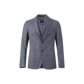 Zegna FW24 Business Suits Coats Men's Mixed Blue