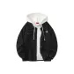 Black Coat+White Sweatshirt