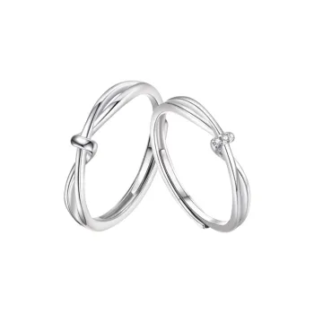 MGS 999 Fine Silver Minimalist Style Elegant Aesthetic Individual Luxury Premium Plain Band Adjustable Opening Unisex