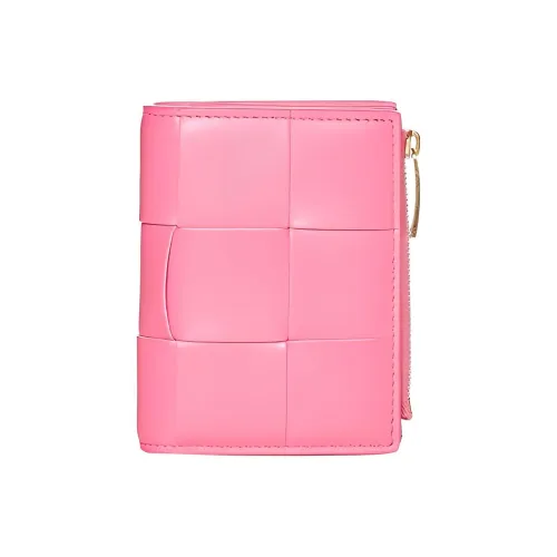 Bottega Veneta Sheepskin Wallet Trumpets Women's Pink/Gold