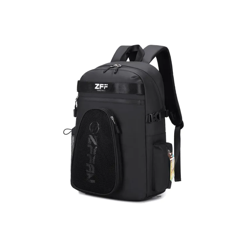 ZUOFEIFAN Fabric Backpack Unisex Black-2