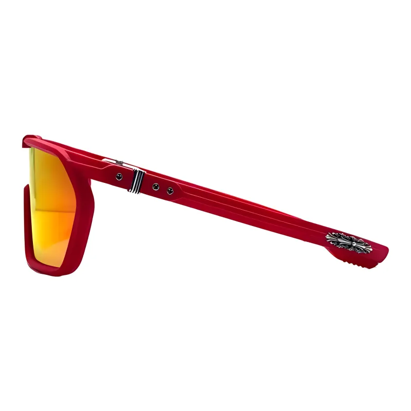Chrome Hearts Nylon Acetate Irregular Shape Sunglasses Men's Red-2