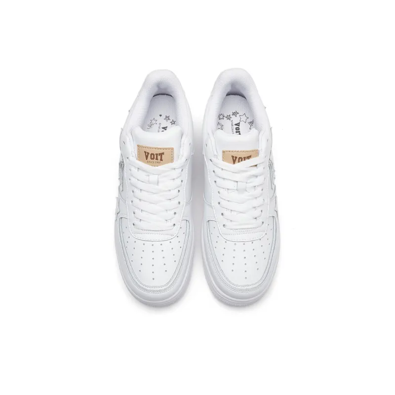 VOIT Coverage Slip Resistant And Abrasion Resistant Low Top Skateboard Shoes Unisex White-4
