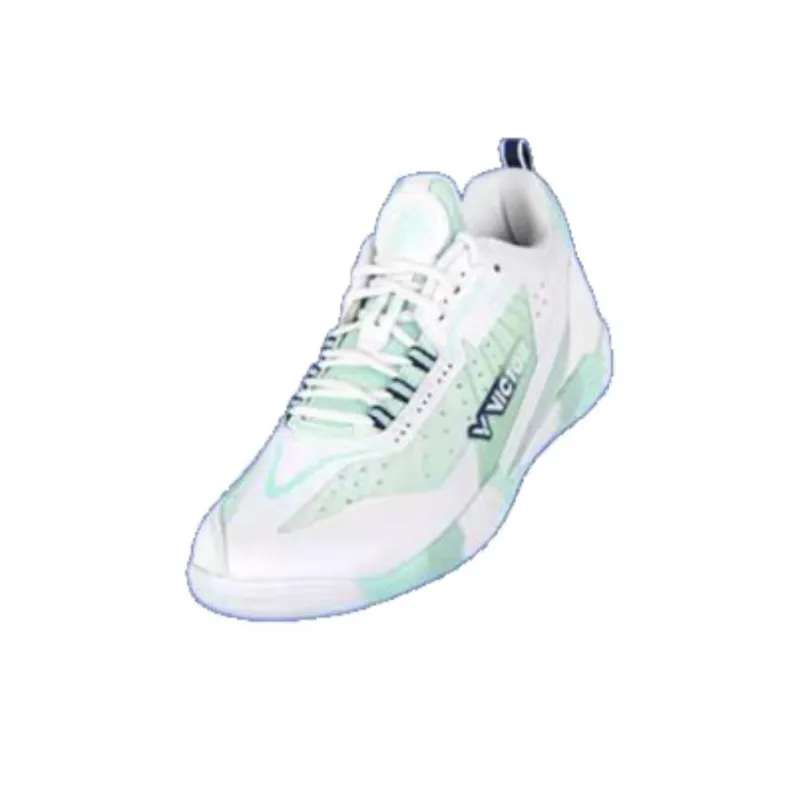 VICTOR Anti Slip Wear Resistant Low Top Badminton Shoes Unisex White Green-2