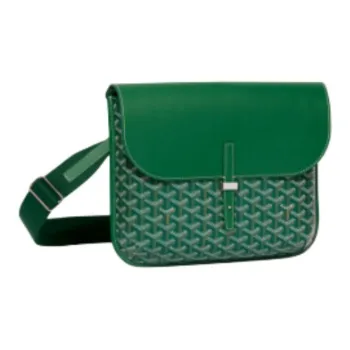 GOYARD Canvas With Calfskin Messenger Bag, Crossbody Bag, Shoulder Bag Unisex Green