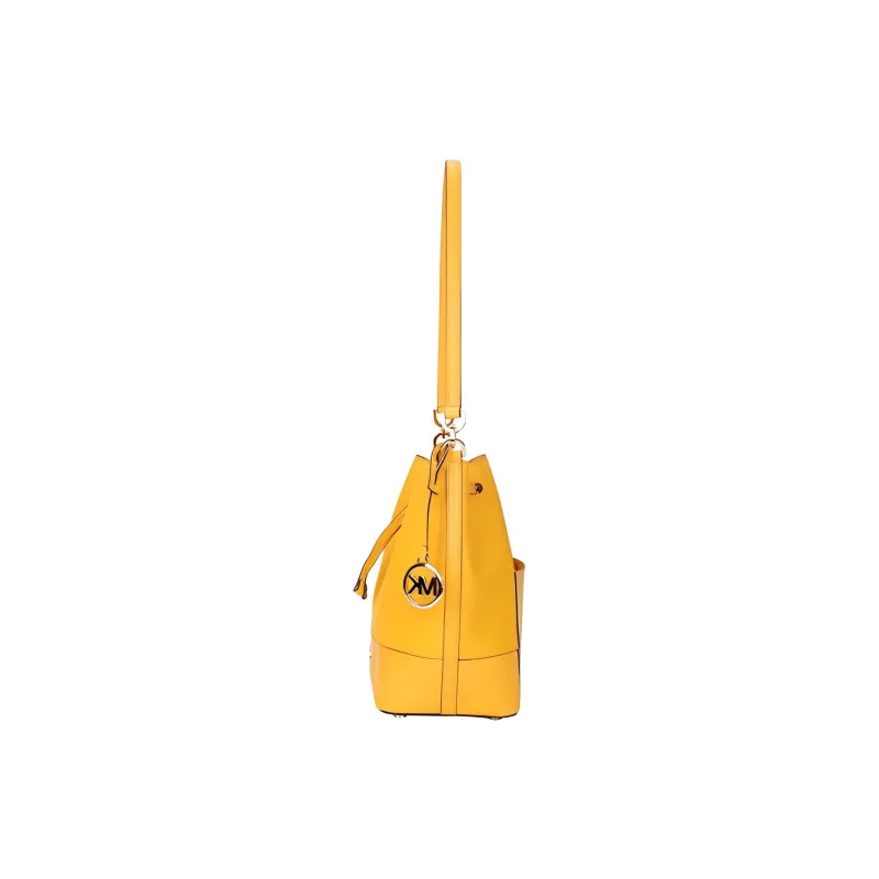 MICHAEL KORS Trista Cow Leather Bucket Bags Handbag Crossbody Bag Medium Size Women's Yellow-1
