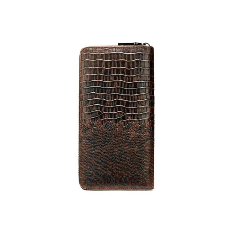 VIHUS Top Grain Cow Leather Clutch Wallet Men's Black-6