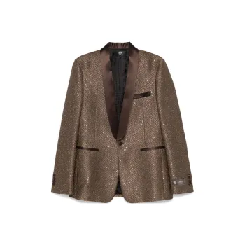 AMIRI Sequin Embellished Tweed Shawl Blazer