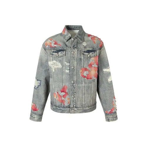 YADcrew Denim Jacket Casual Loose Fit Versatile Jacket Unisex Blue