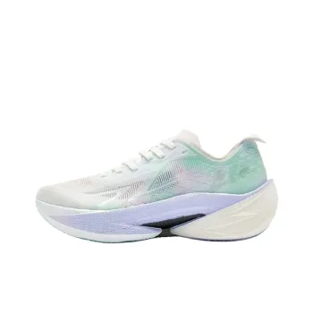 QIAODAN Cushioning And Breathable Low Top Carbon Plate Marathon Running Shoes Women's White Green