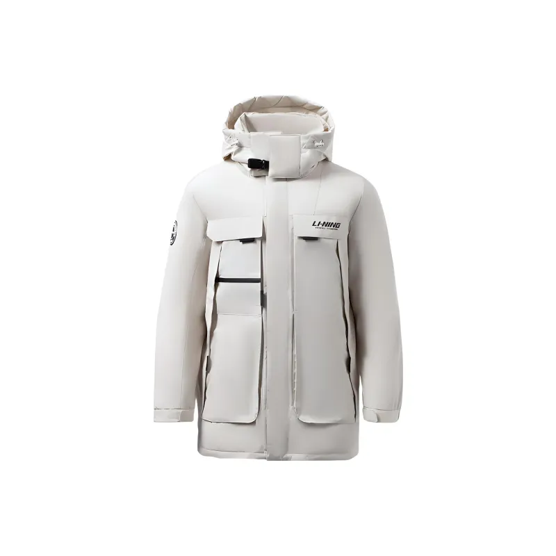 LiNing Training Series Down Jacket Men's Cloud Rain Gray-0