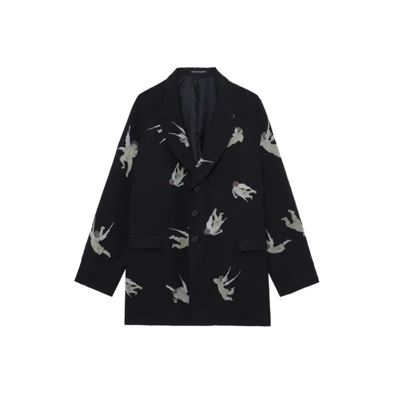 Yohji Yamamoto Angel print Single breasted Blazer-0