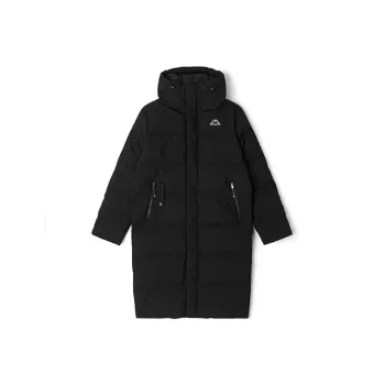 Kappa Solid Color Hooded Long Down Jacket Men's