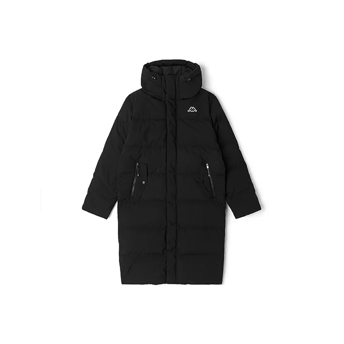 Kappa Solid Color Hooded Long Down Jacket Men's-4
