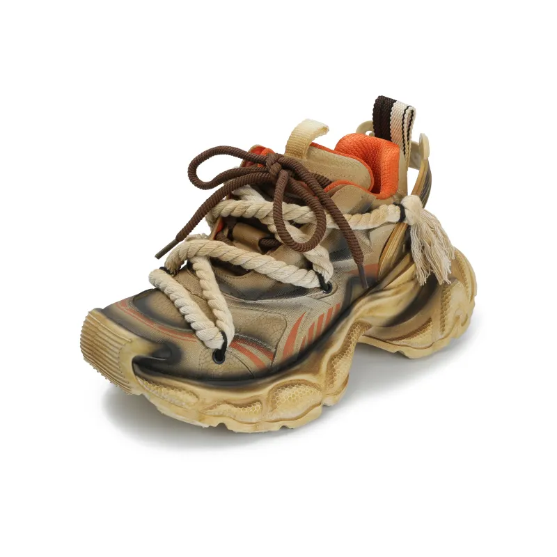 X·LUN Cushioning, Slip Resistant, And Breathable Low Top Chunky Sneakers Unisex Desert-2