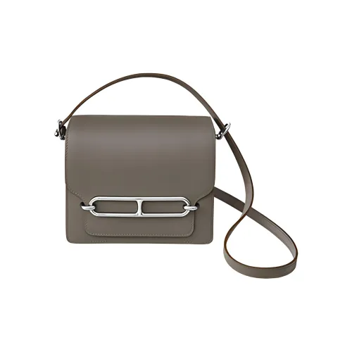 HERMES Roulis Evercolor Leather Nose Bag, Crossbody Bag, Shoulder Bag Mini Women's 8F Gris ÉTain Tin Gray