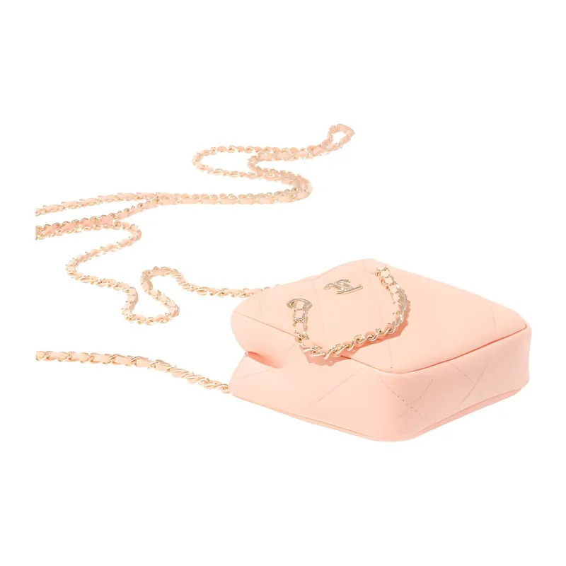 CHANEL Sheepskin Clutch, Coin Purse, Shoulder Bag, Crossbody Bag Women's Pink-2