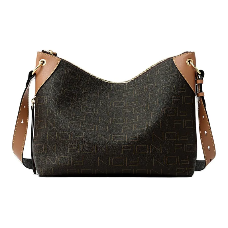 FION Artificial Leather Shoulder Bag Regular Women's Coffee Camel-3