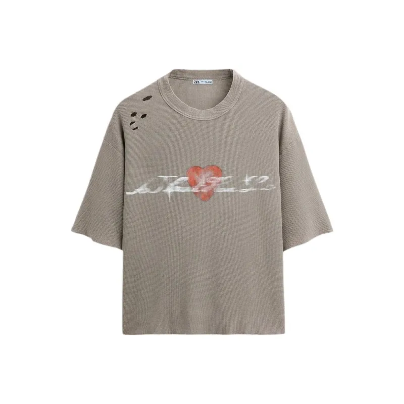 ZARA T Shirts Men Gray-0