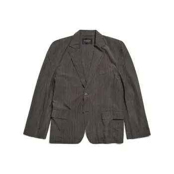 Balenciaga FW24 Business Suits Coats Loose Fit Style Men's Gray Green