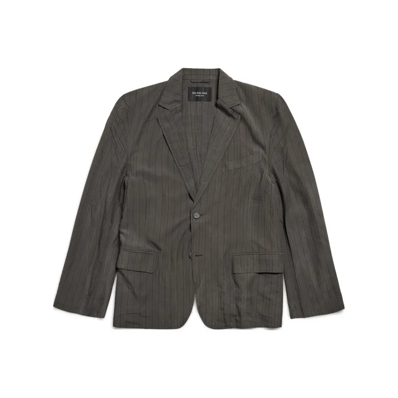 Balenciaga FW24 Business Suits Coats Loose Fit Style Men's Gray Green-0